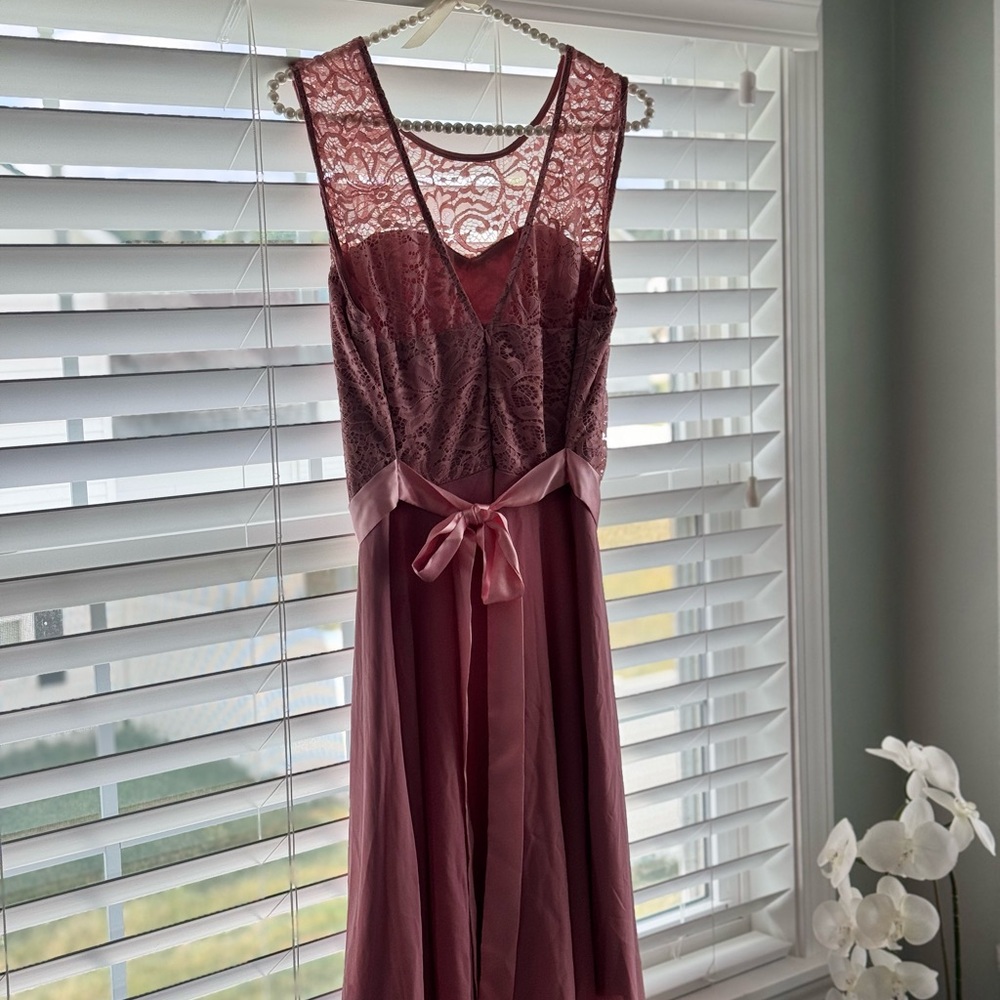 Pink Lace Midi Dress